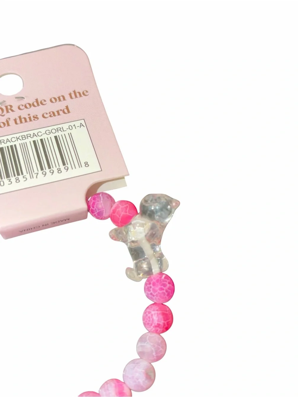 Simply Southern Pink Beads With Clear Gorilla Charm Tracker Bracelet